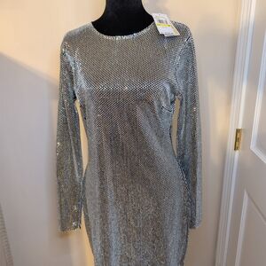 NWT MICHAEL KORS Crystal Embellished Scuba Mini Dress MSRP $1295